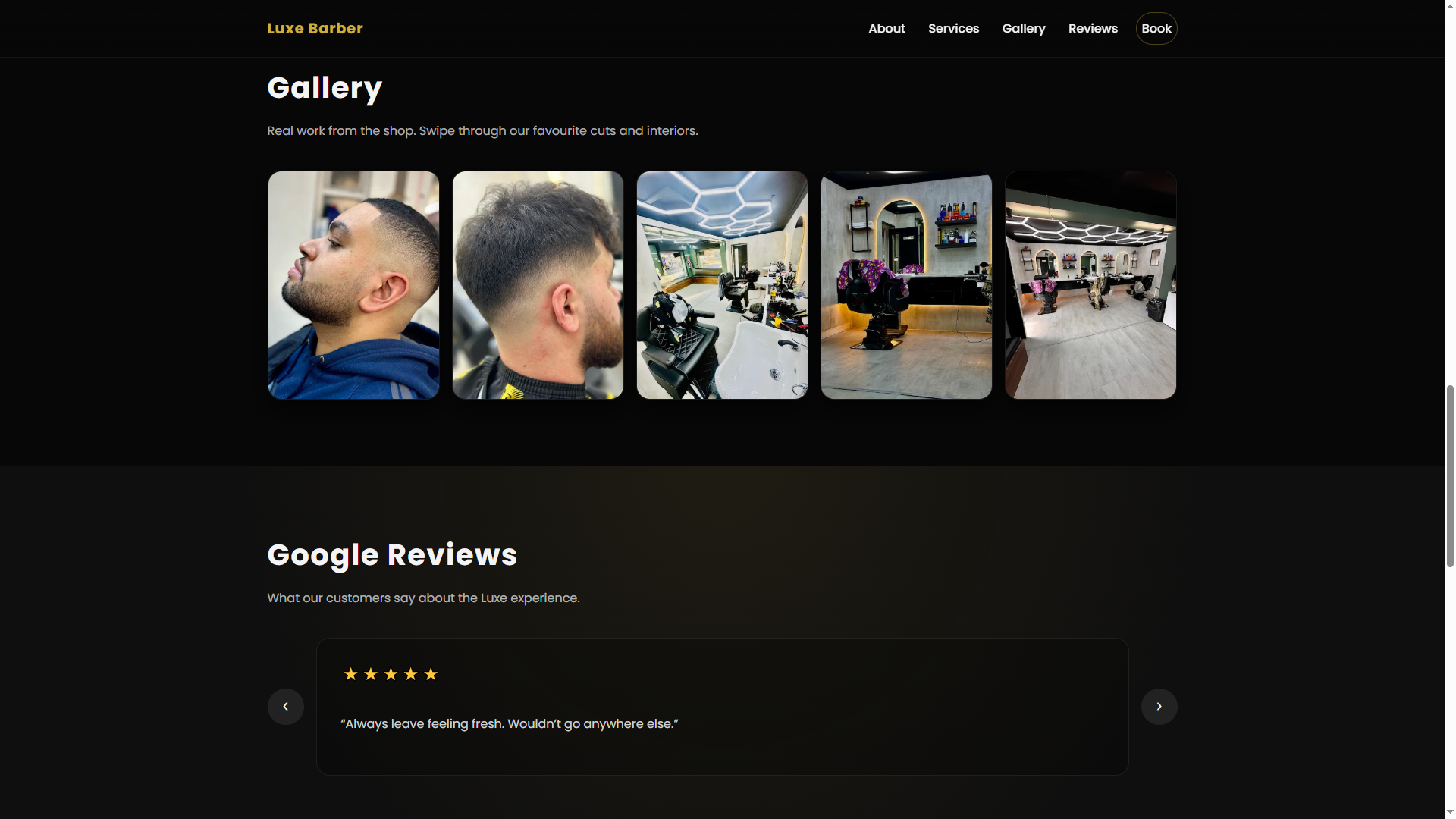 Luxe Barber premium finishes